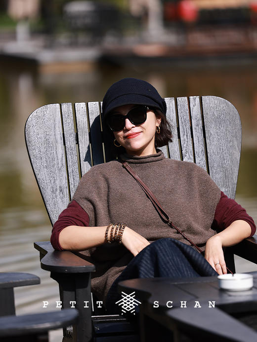 PETIT SCHAN小闪 CLO#601 The sun never sets 日不落 日本岛精无缝一体羊毛羊绒针织背心 商品图0