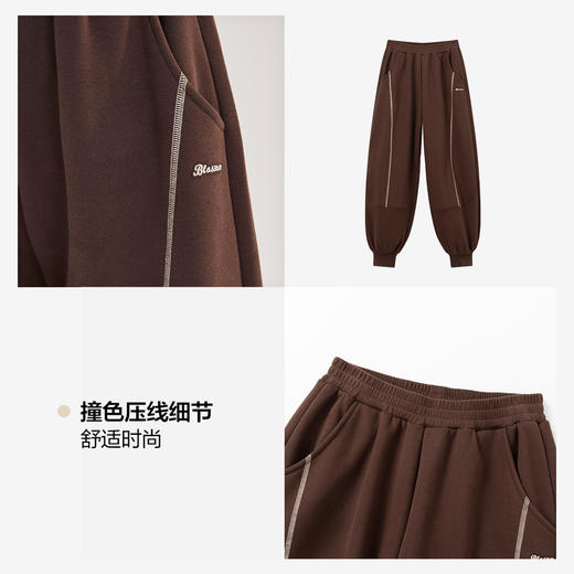 笛莎Deesha青少年女童裤子2024冬季新款复古学院风束脚裤 商品图3