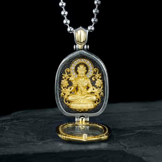 【宏艺珠宝】荷花叶噶乌盒白钻款·生肖·银s925挂坠（默认配手工编织绳） 商品图6