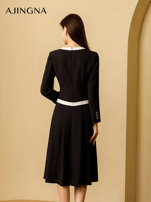 【商城同款】阿菁娜2024秋季新款X型韩式收腰假两件连衣裙A29Q112028 商品图2