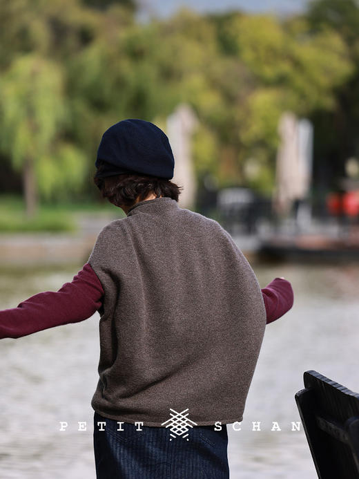 PETIT SCHAN小闪 CLO#601 The sun never sets 日不落 日本岛精无缝一体羊毛羊绒针织背心 商品图2