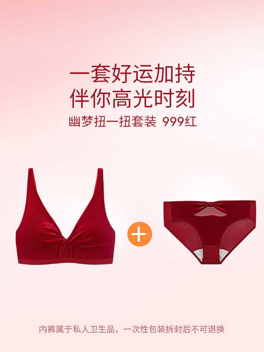 奶糖派大胸显小幽梦丝绒复古丝绒套装无钢圈软支撑文胸承托内衣 商品图4