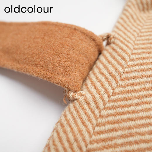oldcolour复古气质百搭撞色手工呢料中外套女L45156531 商品图3