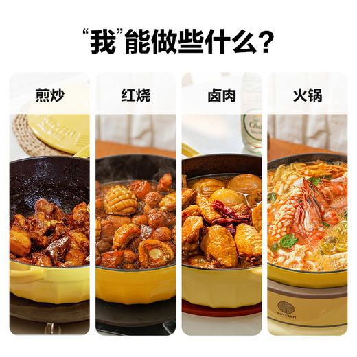 北鼎（Buydeem）24CM珐琅锅铸铁锅 黄色【HSZB10.0】 商品图5