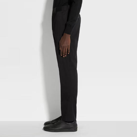 【一】ZEGNA 杰尼亚 男士弹力棉质休闲裤 黑色 E8I03 TR14 099 商品图2