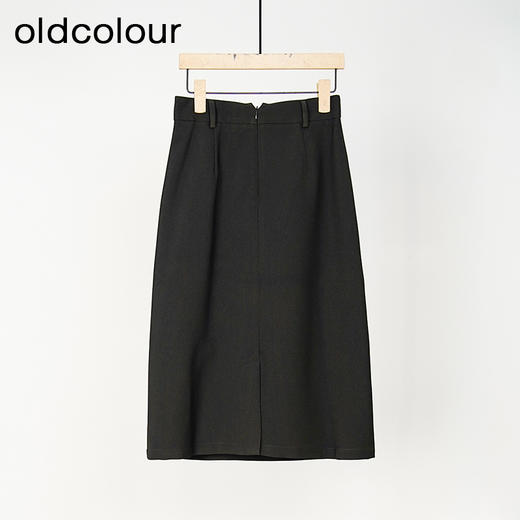 oldcolour春秋款黑色百搭高腰显瘦直筒中长款半身裙女DM33063169 商品图1