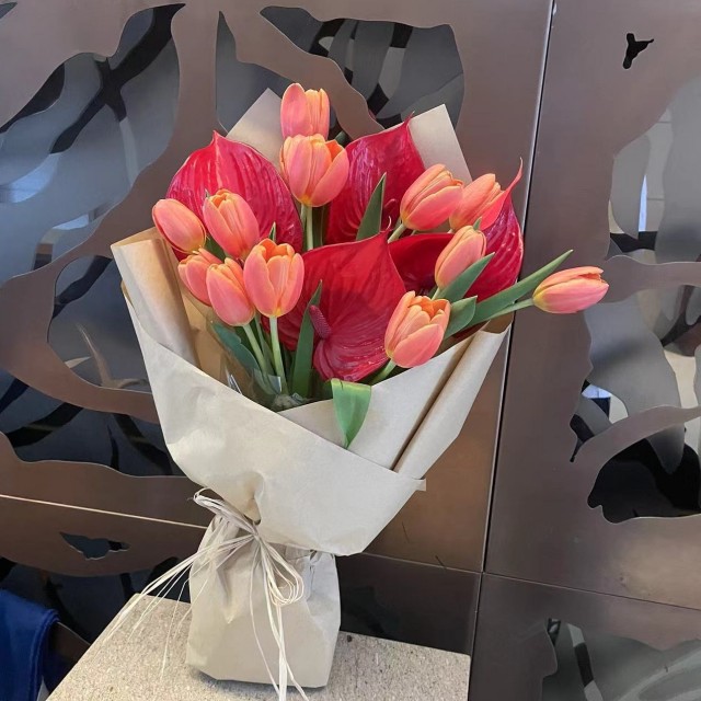 橘色郁金香&红掌