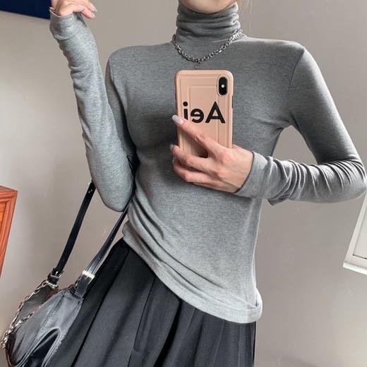 【YW】无忧购韩系温柔纯色百搭舒适2.0磨毛加厚小高领打底衫（截单后7天发货) 商品图0