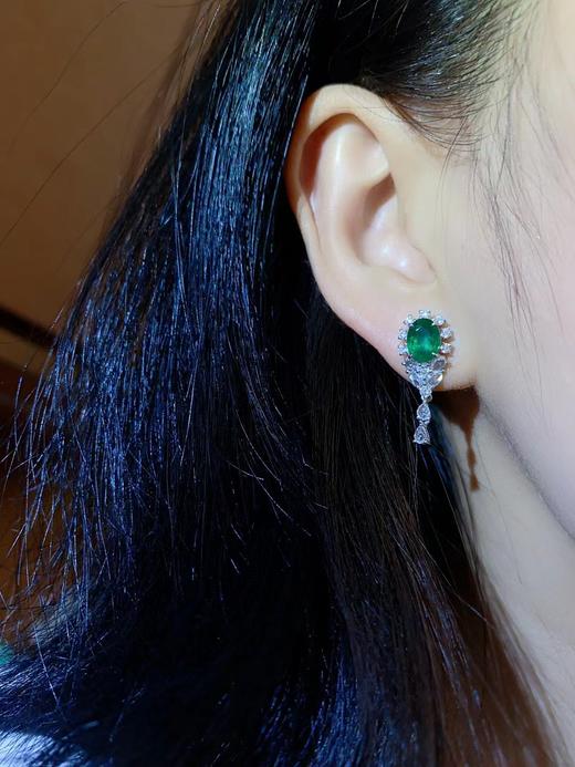 祖母绿耳环 2.11克拉 商品图2