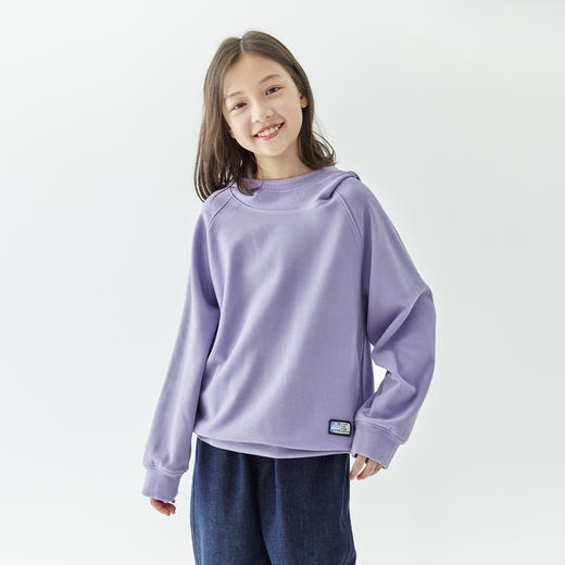 棵初2024年冬季新品儿童双面德绒连帽衫上衣亲子装简约慵懒感卫衣 商品图2