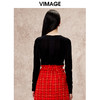 VIMAGE纬漫纪时尚小设计黑色修身显瘦上衣秋冬季新款V2213837 商品缩略图4