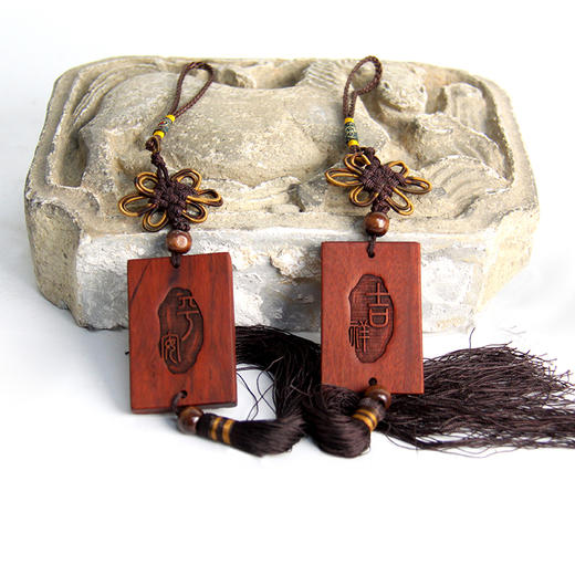 吉祥花纹°酸枝车挂挂件 商品图1