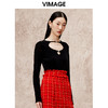 VIMAGE纬漫纪时尚小设计黑色修身显瘦上衣秋冬季新款V2213837 商品缩略图3