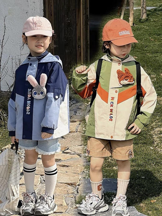 朱迪警官/尼克狐风衣外套2025秋装新款儿童装时髦兔子警官冲锋衣 商品图0