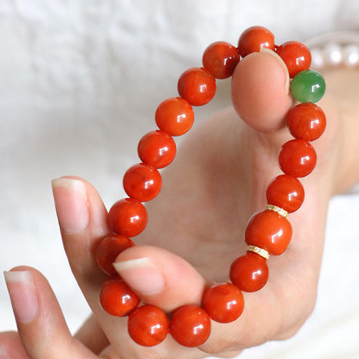 【宫里手串】川料柿子红南红手串 JD 商品图2