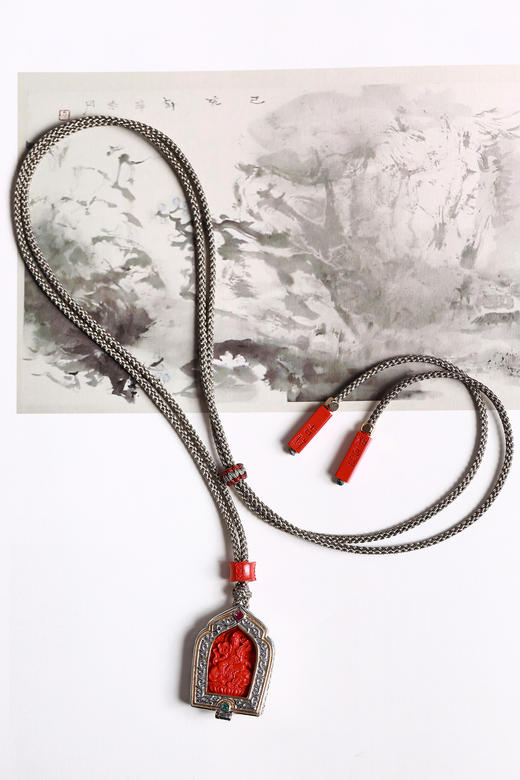 XYZT0690°白铜朱砂八大守护神嘎乌盒 商品图3