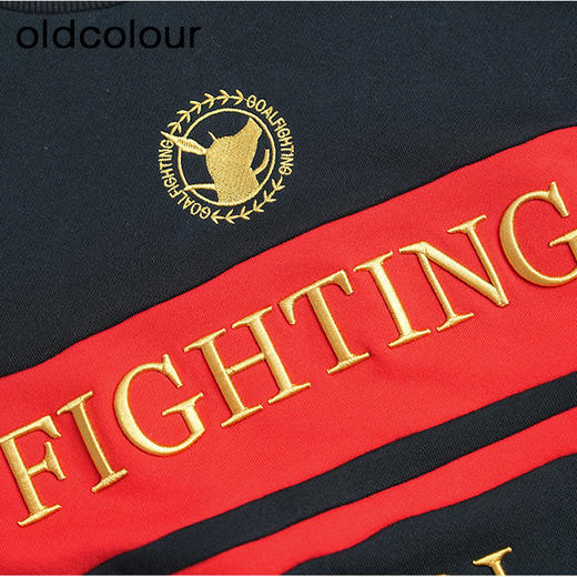 oldcolour黑色拼色时尚气质长袖卫衣连衣裙L43103354 商品图3