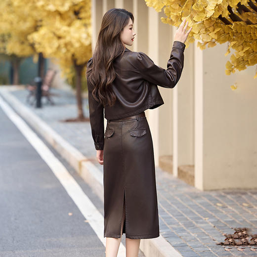 时尚休闲套装秋季新款时尚气质国风盘扣外套半裙两件套裙HMQY2832 商品图2