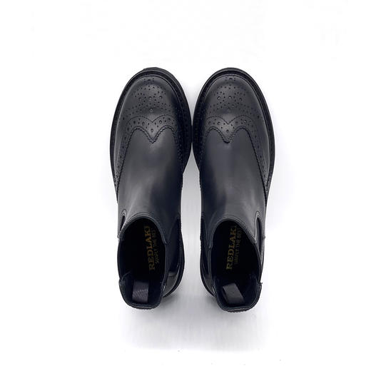 国货优品系列经典款布洛克雕花女踝靴DAY STYLE990黑色哑光（超轻款） 商品图3