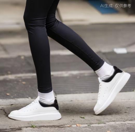 Alexander McQueen亚历山大麦昆 Oversized 合成革 光滑小牛皮 低帮 低帮 时尚板鞋 女款（HC） 商品图2