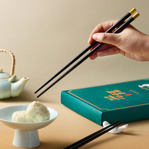共禾京品X敦煌艺匠坊联名 | 箸福耐高温合金筷子8双礼盒套装 商品图3