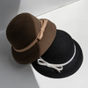 疯帽子 赫本风羊毛呢灯罩帽子女 冬法式复古优雅气质盆帽保暖 商品缩略图2
