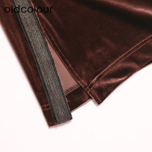 oldcolour秋冬款复古气质松紧腰直筒阔腿休闲长裤L44073426 商品图4