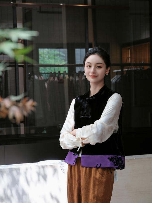 盛唐牡丹|限量款|黑色丝绒马甲拼色漳绒(售完不补) 商品图11