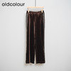 oldcolour秋冬款复古气质松紧腰直筒阔腿休闲长裤L44073426 商品缩略图0