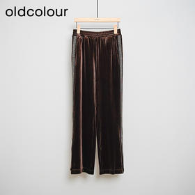 oldcolour秋冬款复古气质松紧腰直筒阔腿休闲长裤L44073426