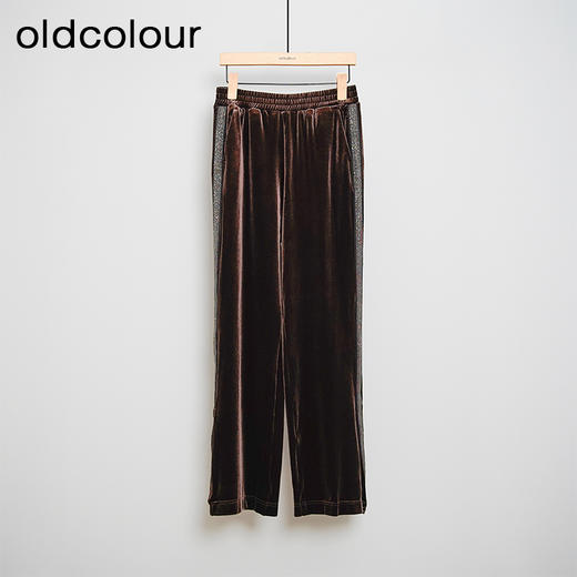 oldcolour秋冬款复古气质松紧腰直筒阔腿休闲长裤L44073426 商品图0