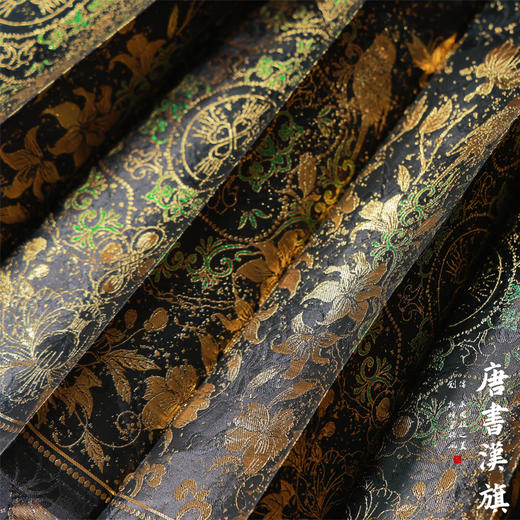 【连枝惊鹊.澜夜】复古织金妆花工艺改良国风新中式典雅墨黑新中式 商品图6