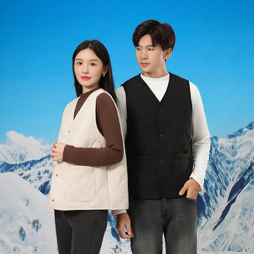 秋冬季保暖背心韩版开衫情侣绵羊毛马夹_ym 商品图1