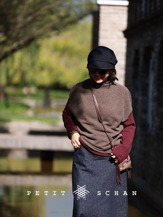 PETIT SCHAN小闪 CLO#601 The sun never sets 日不落 日本岛精无缝一体羊毛羊绒针织背心 商品图3