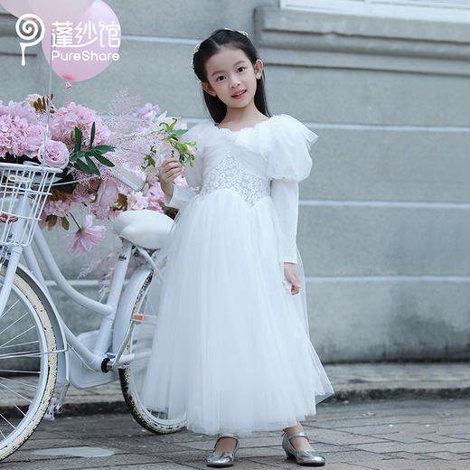 pureshare 女童连衣裙公主裙演出裙子气质礼服-铃兰与波斯菊 商品图3