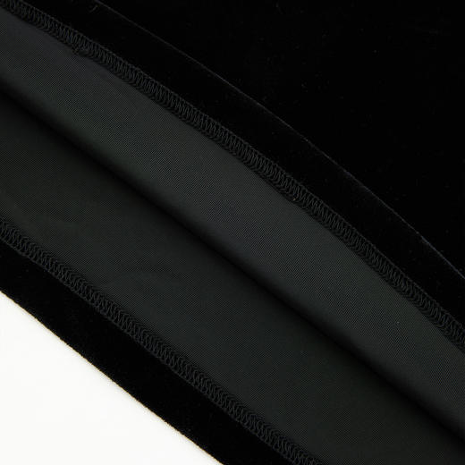 西遇黑色丝绒连衣裙女新款法式赫本风蕾丝花边小黑裙D3742660 商品图5