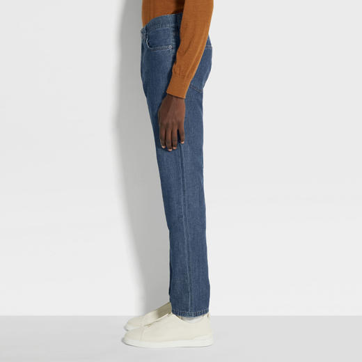 ZEGNA 杰尼亚 男士棉麻 ROCCIA 休闲牛仔裤 蓝色 E7I91A5 CITY 003 商品图2