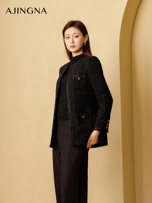 【商场同款】阿菁娜2024秋季新款名媛风箱型正肩气质外套A29Q107002 商品图1