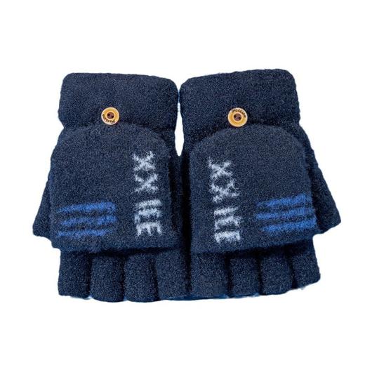 【新款儿童手套，温暖呵护小手】7-12岁儿童手套冬季保暖 男童小孩写字五指翻盖手套 小学生半指大童写作业头套-QQ 商品图4