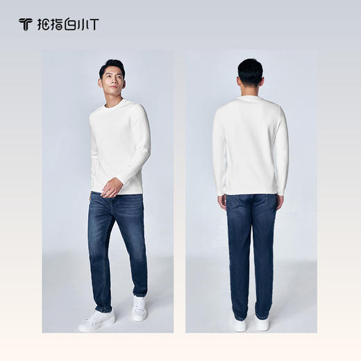 拇指白小T热力加绒拼接长袖T无限系列 商品图1