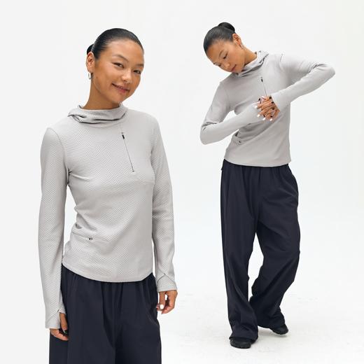 oneup泡泡肌理紧身弹力连帽衫 商品图2