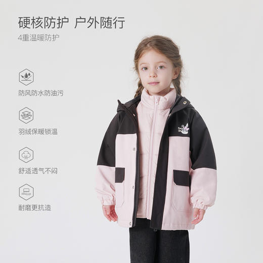 【三防】马克珍妮冬装男女童外套羽绒服三合一两件套滑雪服241200 商品图3