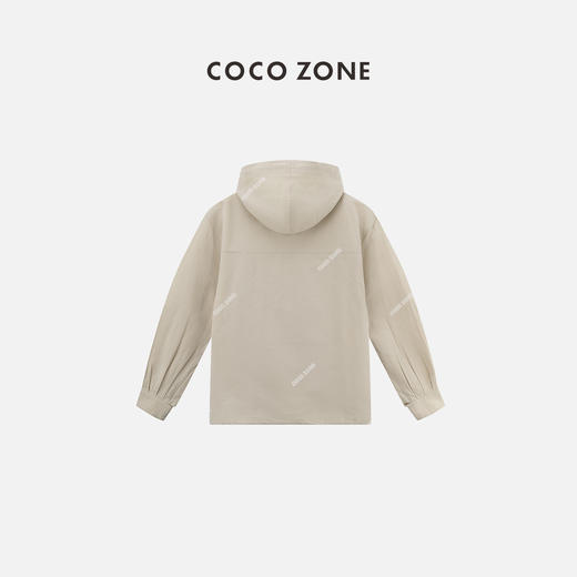 COCO ZONE 2024春秋慵懒风纯色半拉链连帽休闲套头卫衣CC1A0394 商品图1