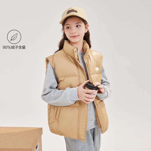 笛莎Deesha青少年女童马甲2024冬季新款淑女学院风羽绒马甲 商品图0