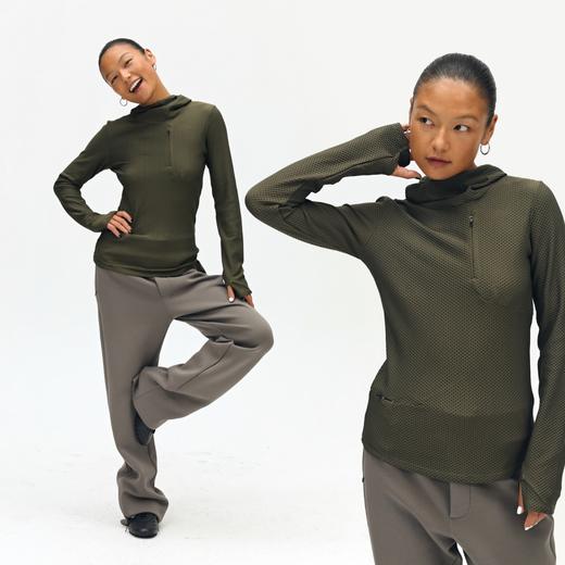 oneup泡泡肌理紧身弹力连帽衫 商品图1