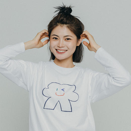 【十一降价福利】ACMEITEM爱棵米 户外亲子趣味印花长袖T恤圆领宽松磨毛打底衫男女GAF3340058E/GAF3341455E 商品图1