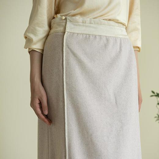 牧衣游原创 羊毛混织毛呢半裙百搭保暖轻盈直筒半身裙新款 江风静 商品图3