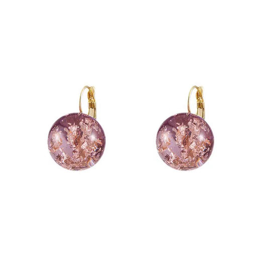 JU-D-0031    2024年新款紫色气质法式耳扣高级感简约耳环小众耳坠精致百搭耳饰 商品图4