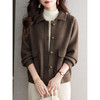 CC-XFY2195翻领亮丝大衣外套女短款秋装2024新款外搭休闲开衫春秋季加厚女装 商品缩略图2