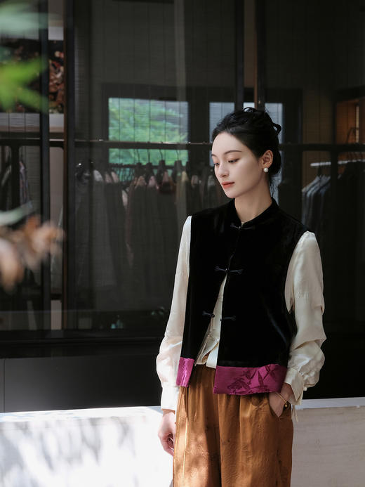 盛唐牡丹|限量款|黑色丝绒马甲拼色漳绒(售完不补) 商品图9